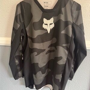 YOUTH YX-Large Fox Black and Gray Camo Jersey